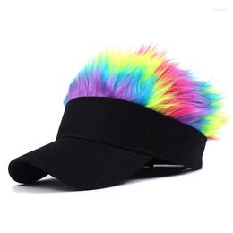 Berets Solid Wigs Baseball Cap Men's Outdoor Sports Caps Casual Hip-hop Hats Punk Wig Visors Cool Fashion Bonnets Funny Women Visor Hat