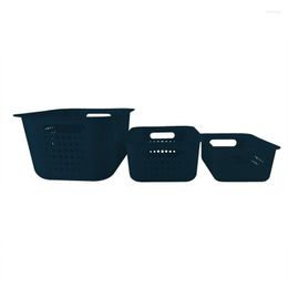 Storage Bottles Plastic Set Containers With Lids - Navy/Brown