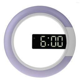 Wall Clocks Electronic 7-color Digital Alarm Clock Nightlight Table LED Mirror Brightness For Home