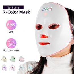 Face Care Devices EMS Heating Therapy 7 Colors LED Pon Face Mask Microcurrent Skn Tighten EMS Mask Wireless Use Anti-Wrinkle Firming Skin 230923