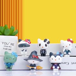 6 Cartoon Cat Halloween Cat Decorations Cute Korean Creative Keychain Cartoon Handmade Landscape Toy Gifts