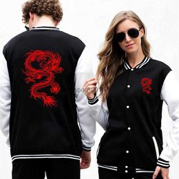 Men's Jackets Personalised Red Dragon Pattern Male Jackets Breathable Oversize Clothing Trendy Casual Loose S-5XL Baseball Uniform For Men L230925