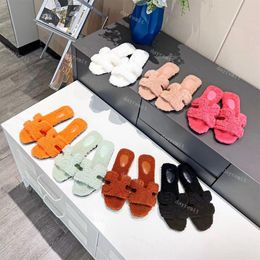 Brand Women Sandals Designer Fur Slippers Sandal Platform Slides Buckle Candy Color Slipper Summer Sandal Fashion shoes With Box