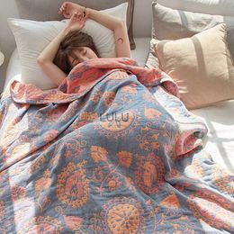 Blankets Nordic Throw blanket cotton gauze towel summer air-conditioning blanket single double nap bed cover boho home decor sofa towel YQ230925