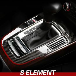 For Audi A4 A5 Q5 Interior Accessories Carbon Fibre Car Centre Control Gear Shift Panel S Element Decorative Sticker Trim Cover237O