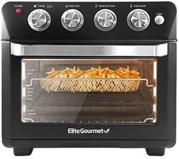 All Steel Exterior, 26.5Qt. Air Fryer, 12" Pizza Extra Large Capacity Convection Countertop Oven, Temperature + Timer Contro