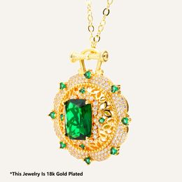 Emerald Diamond Necklace 18 Gold Plated Hollow Pendant Relationship Necklaces Guy Chains Fashion Wholesale Pendants Gemstone Jewelry Gems And Jewels