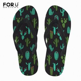 forudesigns Women Slippers Personality Cactus Slippers Prints Female Slip On Bathroom Flipflops Lady Soft Rubber Sandals Zapatillas Muj2tq3#