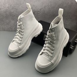 European Style Dress Business Party Wedding Shoes Fashion Breathable High Top Platform Casual Sneakers Round Toe Thick Bottom Leisure Walking Loafers H13