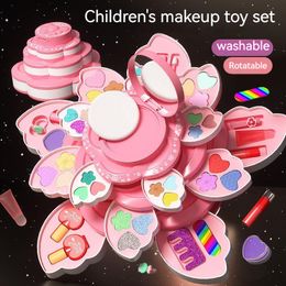 Хэллоуин игрушки детский набор для макияжа безопасный ролевые игры модная вращающаяся сумка-коробка моющийся лак для ногтей Lippy подарок принцессы для девочек 230925