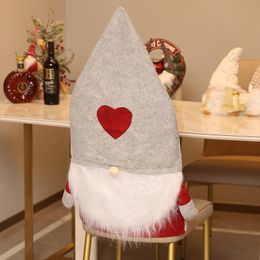 Christmas decorations, love forest elderly chair cover, non-woven creative faceless doll chair cover