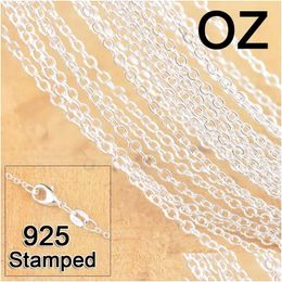 Chains 1Mm 925 Sterling Sier Jewellery Diy Fashion Women Gifts Rolo Link Chain Necklaces With Lobster Clasps Stamp 16 18 24-30 Drop Deli Dh8Gd