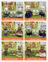 Kitchens Play Food Sylvanian Dollhouse families Animal Figure Family Families furniture toys house Set RabbitBearDogsSquirrels 230925