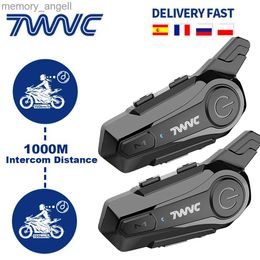 Walkie Talkie 1/2 X1 Bluetooth Motorcycle Helmet Intercom Headset For 2 Rider 1000M intercomunicador Moto Interphone Wireless Handsfree Call HKD230925