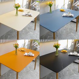 Table Cloth Waterproof Oilproof Tablecloth PU Leather Table Cover Student Desk Mat Office Decor Protector Custom Elasticity Table Cloth 230925