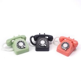 Dolls 3colors 1 12 Dollhouse Miniature Simulation Mini Phone Retro Telephone Model Home Furniture Decor Accessories For Kids Toys Gift 230925