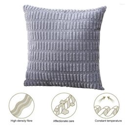 Pillow Solid Colour Flannel Case Hidden Zipper Cover For Home Decor Bedside Sofa Decoration Thick