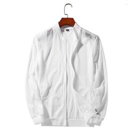 Men's Jackets Skin-friendly Trendy Hollow Breathable Men Summer Jacket Comfortable Sunscreen Streetwear