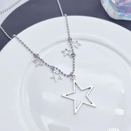 Chains Five Pointed Star Pendant Necklace Unique Hollow Clavicle Chain Choker Party Ornamrnt For Friend Girl