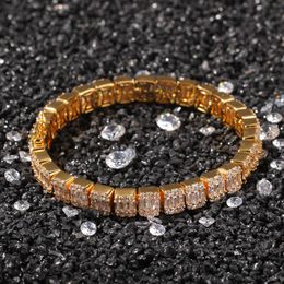 18K Gold Silver Black Gold CZ Iced Out Zircon Tennis Bracelet For Hip Hop Women Men Single Row Rhinestone Jewellery Gifts2988