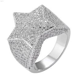 Hip Hop Iced Out Pinky Star Ring 925 Sterling Silver Vvs Diamond Moissanite Ring Men