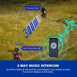 Walkie Talkie 1/2x Music Interphone Bluetooth 5.3 Motorcycle Helmet Intercom Headset Waterproof 300m Intercomunicador Speaker Earphone HKD230926