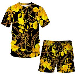 New Fashion Women/Mens Iron Chain Funny 3d Print T-Shirt / Jogger Shorts Casusal Tracksuit Sets S-7XL 005