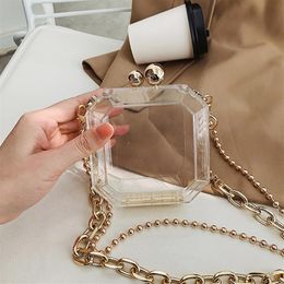 Cross Body Fashion Clear Acrylic Women Handbags Women's Bag Designer Chain Transparent Crystal Shoulder Bags Female Crossbody248L