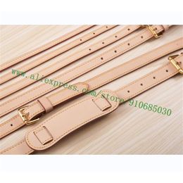 Top Quality Genuine Vachetta Patina Calf Leather Shoulder Strap For Designer Women Handbag Shoulder Bag Duffle 2206012700