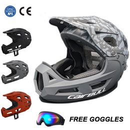 Cycling Helmets CAIRBULL Full Face MTB Helmet Safety Downhill Bike Mountain Bicycle Motocross Off Road with Sun Visor Chin Rest 230925