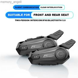 Walkie Talkie 1/2Pcs Bluetooth Motorcycle Helmet Intercom Headset for 2 Rider intercomunicador Moto Wireless Interphone Noice Reduction HKD230925