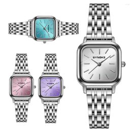Wristwatches Ladies Wrist Watches Dress Colors Watch Women Stainless Steel Silver Clock Montre Femme