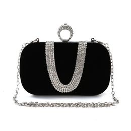 Evening Bags Luxury Women Evening Bags Diamond Luxury Clutch Bag Party Diamonds Lady Black Red Chain Shoulder Bag Handbags for Purse 230925