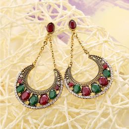 Dangle Earrings Europe And The United States Fan Does Not Rub Off With Drill Crescent Resin Eardrop Female Allergic Alloy Jewellery Earrin