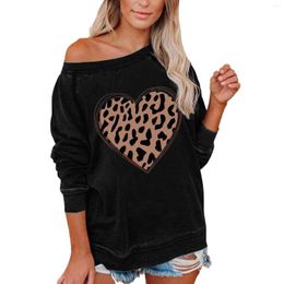 Women's Hoodies Leopard Print Valentine's Day Harajuku Cute Streetwear Oversized Hoodie For Women Aesthetic Punk Style Crop Top