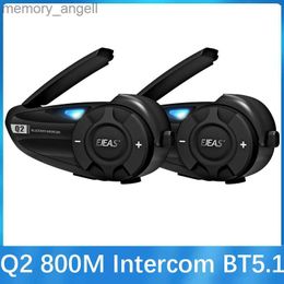 Walkie Talkie EJEAS Q2 Motorcycle Intercom Helmet Headset Bluetooth 5.1 Quick Pair Waterproof Up to 2 Riders Wireless Interphone Earphone HKD230925