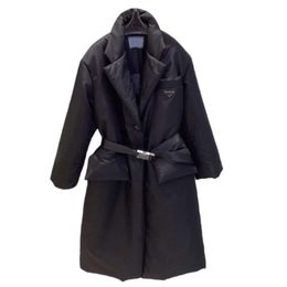 Designer Women Down Top Quality Re-nylon Women Puffer Jacket Padded Winter Coat Welt Pocket Long Sleeves