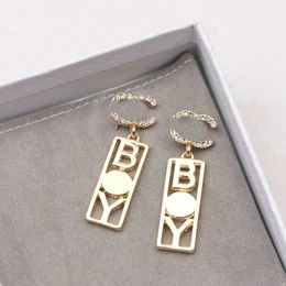 Luxury Earrings 18K Gold Plated Letters Stud Earrings Designer For Women Party Wedding Engagement Lovers Gift Jewelry Accessories
