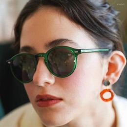 Sunglasses Women Green Clear Frame Trendy Sundown Gradient Round Eyeglasses Latest Gregory Peck OV5186 Circle Transparent Agate