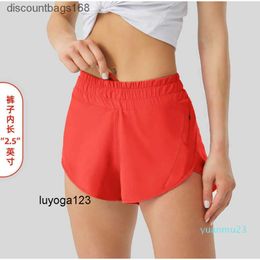 Lu Summer Track That 2.5-inch Hotty 34 66 Loose Breathable Quick Drying Sports Women's Yoga Pants Skirt Versatile Casual Side Pocket Gym UnderwearGH