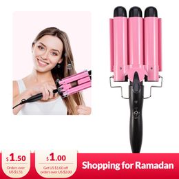 Curling Irons 20/32mm Hair Curler Ceramic Hair Curling Iron Triple Barrels Professional Hair Waver Tongs Styler Tools for All Hair Types 230925
