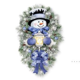 Christmas Decorations Wreath Door Sticker Snowman Wall Window Xmas Decoration Navidad Decor 925