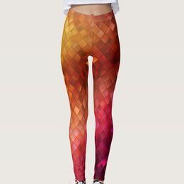 Plaid Printed Fitness Leggings Push Up Women Sports Leggins Yoga Running Pants Elastic Polyester Tights