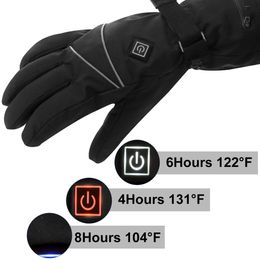 Ski Gloves Winter Skiing Climbing Multifunction Heated Riding Battery Powered Touch Screen for Driving Skating Fishing 230925