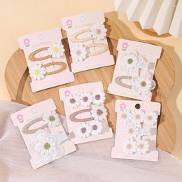 Hair Accessories 5/2/1/pcs Ins Daisy Flower Clips Baby Girl Hairpins For Kids Lace White Barette Princess Infant Wholesale