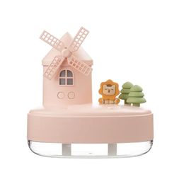 1pc Cute Mini Windmill Humidifier with Night Light and Music Box for Bedroom and Office - Cool Mist Humidifier with Music for Relaxation and Comfort