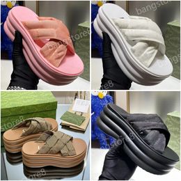 Women Platform Slide Sandal designer Fashion G Cross broadband slippers sandals Size 35-41
