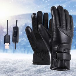 Ski Gloves 1Pair Electric Heated USB Mittens Temperature Riding Clothing 230925