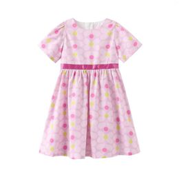 Girl Dresses Arrival Girls Party Short Sleeve Floral Print Selling Design Dress Children's Summer Casual