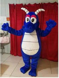 Halloween Blue dragon Mascot Costumes Halloween Cartoon Character Outfit Suit Xmas Outdoor Party Outfit Unisex